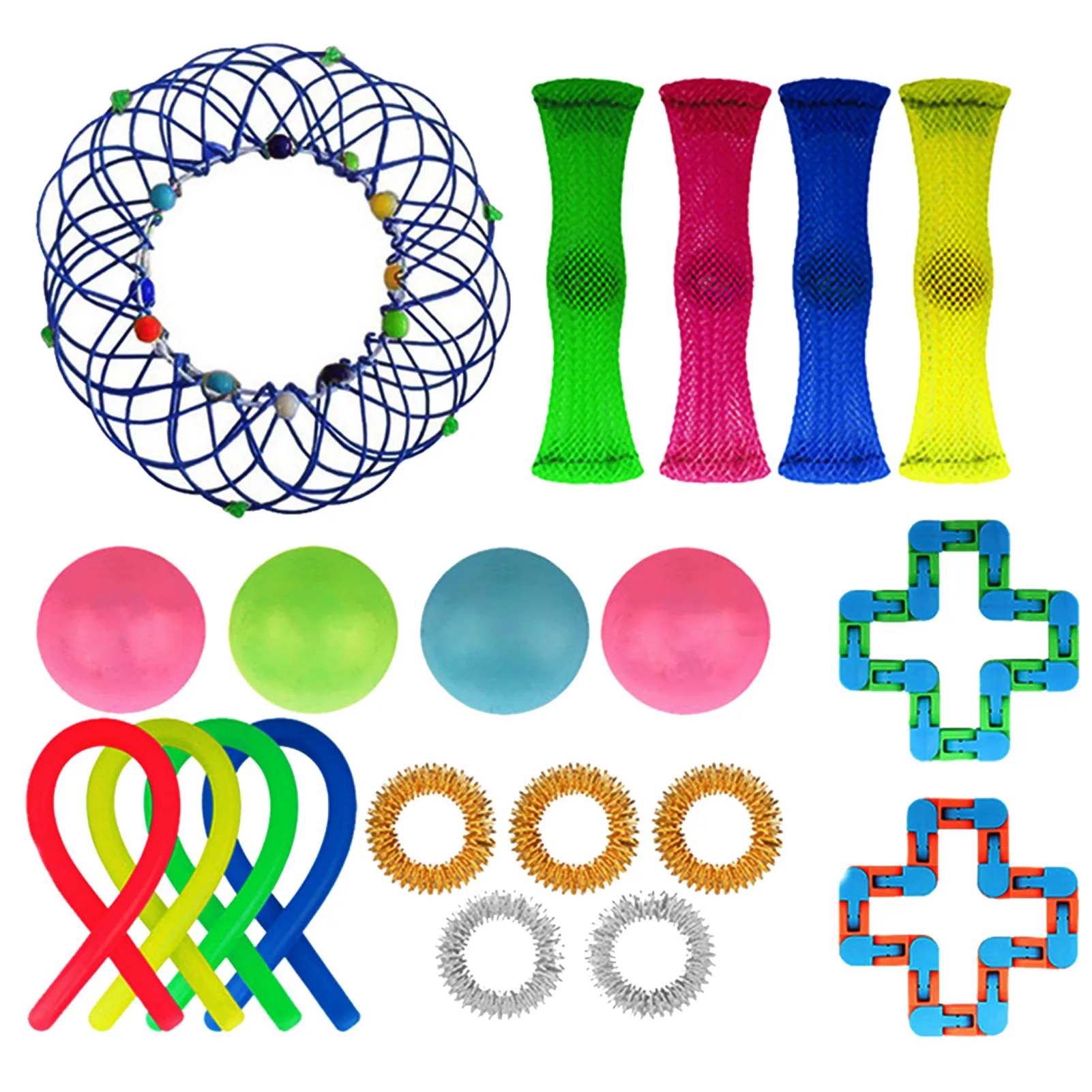 

Fidget Sensory Toy Set Noodle Rope Toy Autism Anxiety Stress Relief Sensory Toy Fidget Toys For Kids Adults