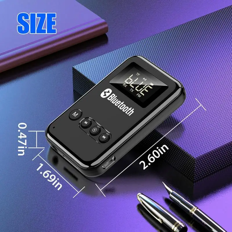 

Wireless Adapter USB Bluetooth 5.0 Transmitter Receiver 2in1 Wireless Audio 3.5mm Aux Car Adapter Portable Audio Video