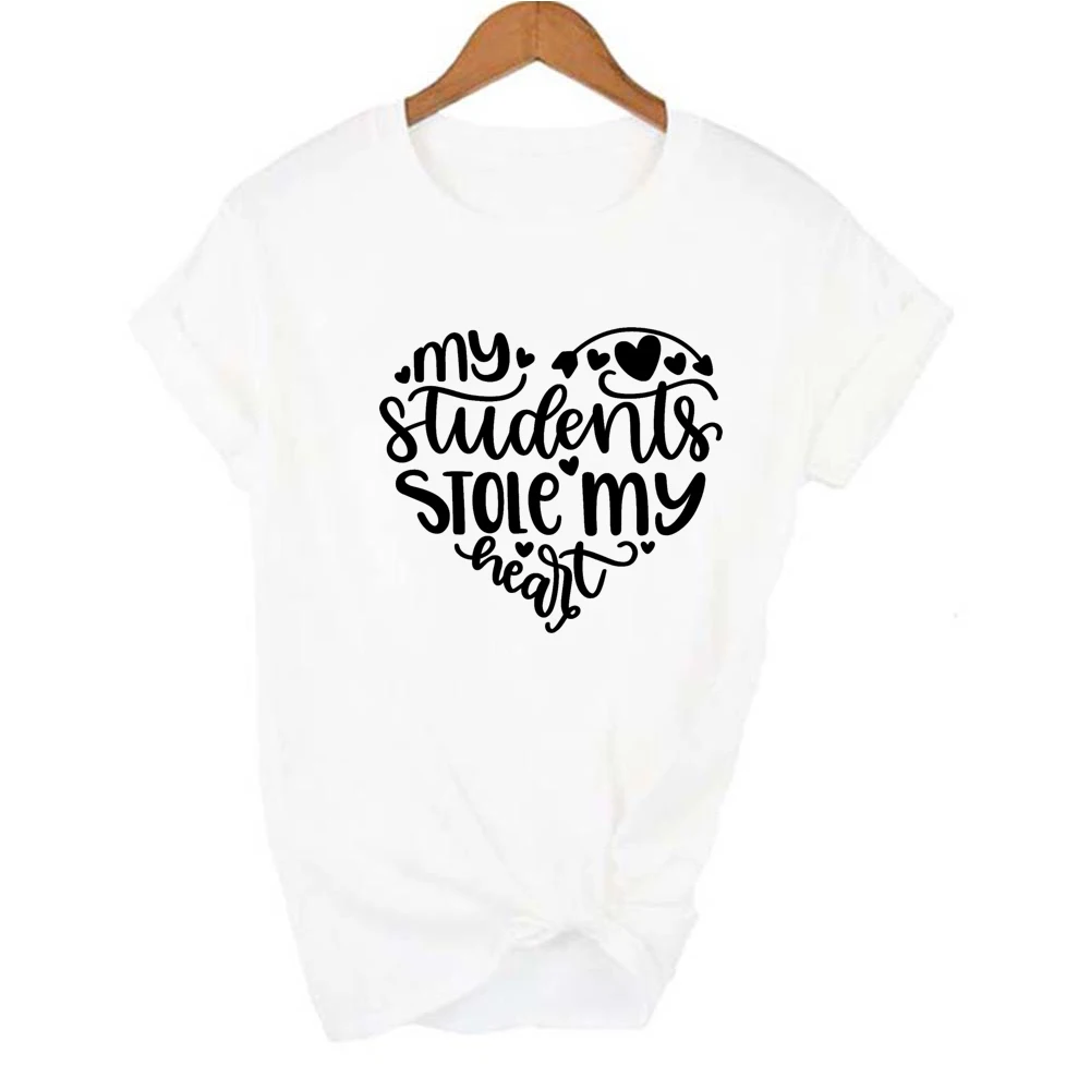 Женская футболка с надписью My Students whold Heart Love Повседневная забавная Ropa De
