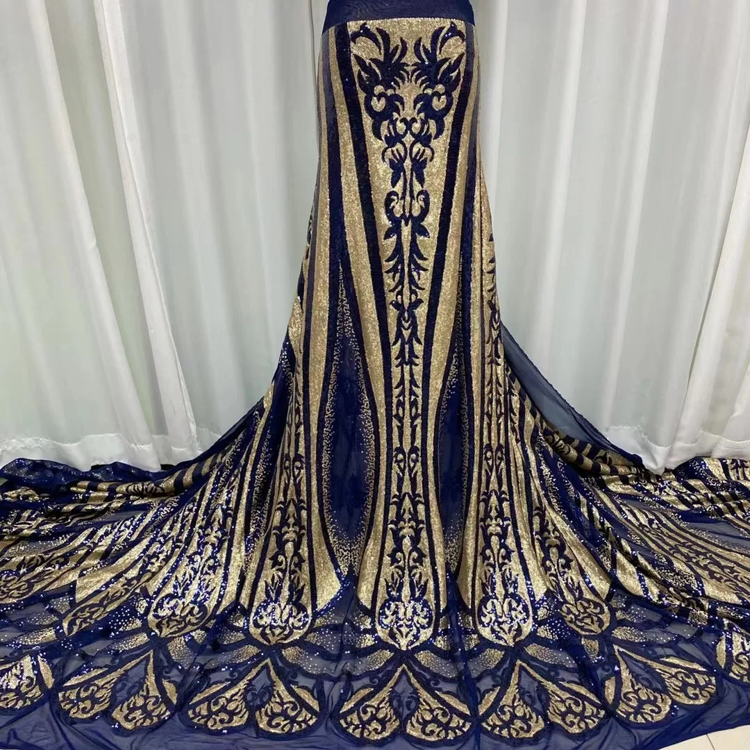 

Hot Sale African Sequins Lace Fabric 2020 High Quality Embroidery Lace French Net Tulle Fabric For Nigerian Wedding Dress