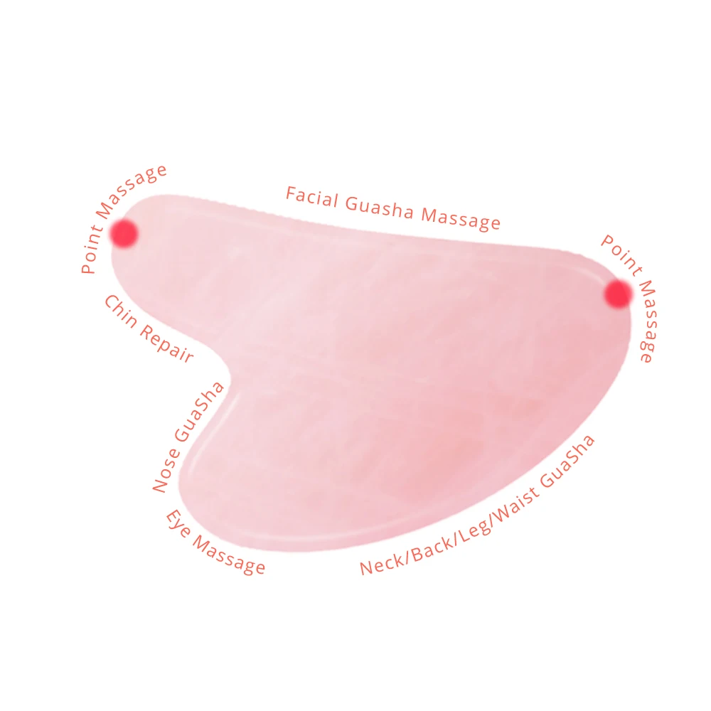 Дропшиппинг Gua Sha массажер для лица розовый кварц гуашь скребок натуральный розовый кварц лица гуаша нефрит для массажа ролик
