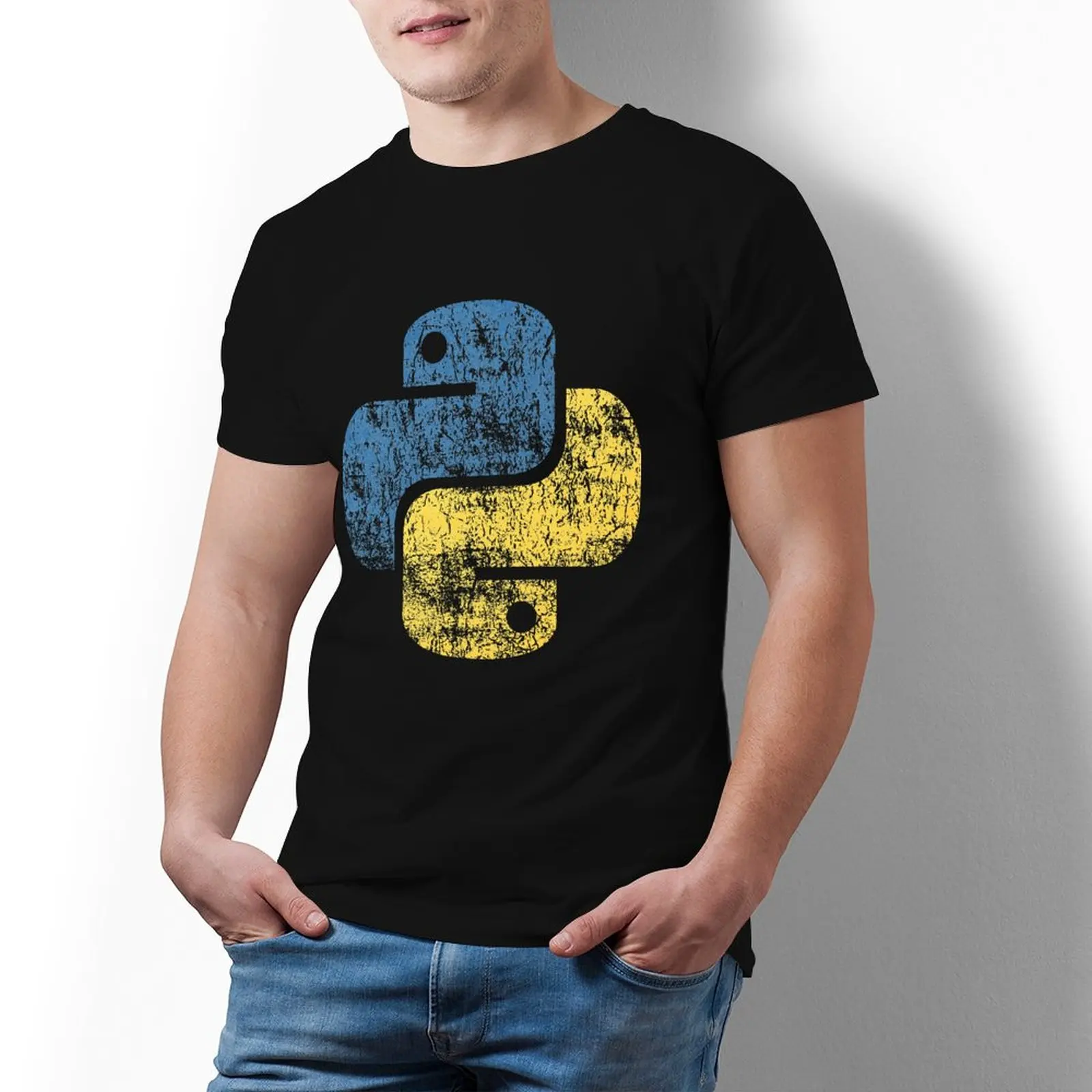 Летняя модная футболка из 100 хлопка с принтом питона Мужская размером 4xl|Мужские