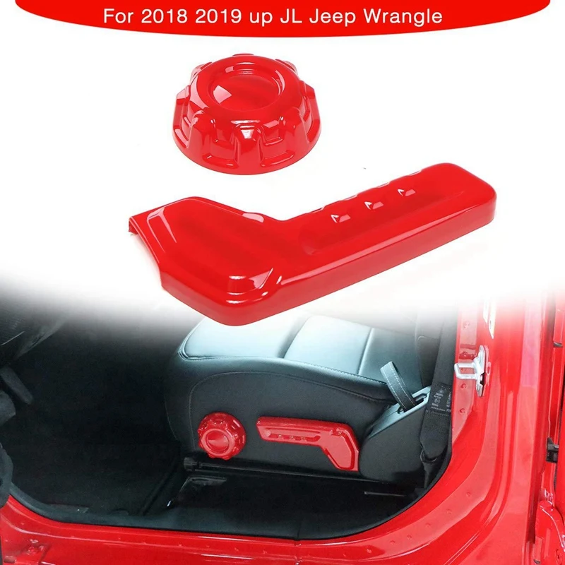 Car Main Driver Seat Back Adjustment Decoration Circle Cover for 2018 2019 Jeep Wrangler JL ABS Red | Автомобили и мотоциклы