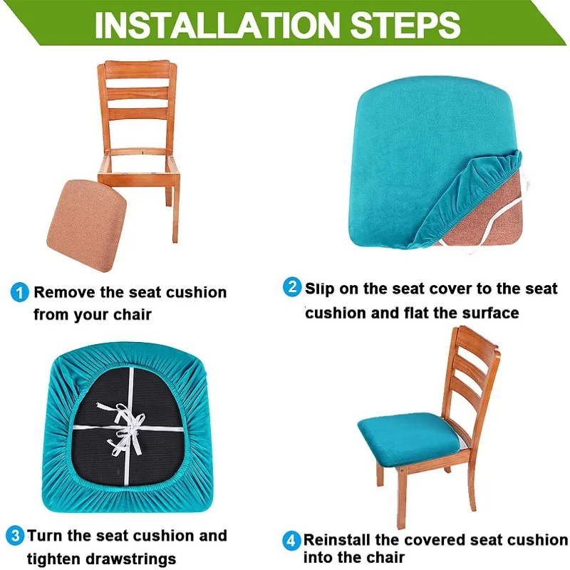 Velvet Super Soft Chair Seat Cover Spandex Elastic Covers For Dining Room Chairs Home Simple | Дом и сад