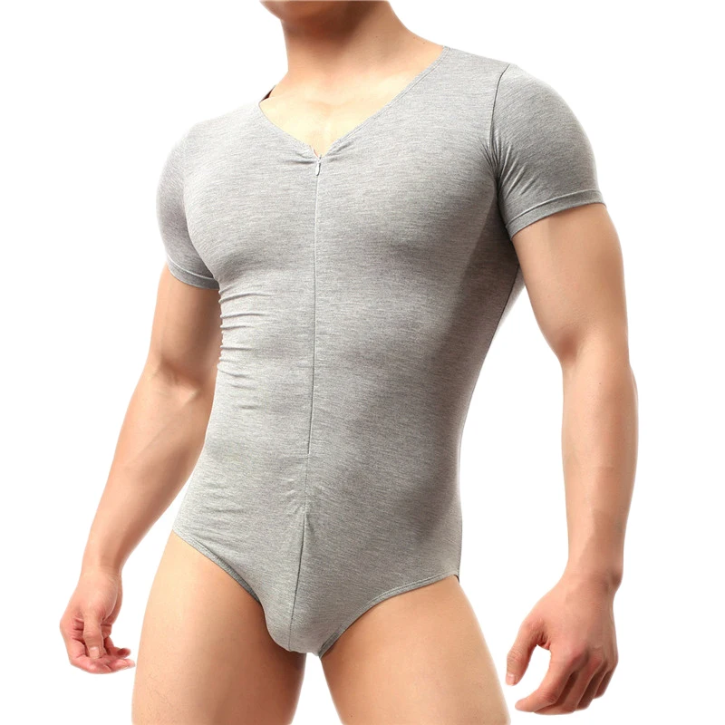 Men Shapers Slim Fitness Undershirts Jockstrap Bodysuit Body Bodybuilding Jumpsuit Romper Corset Modal Slimming Underwear Shaper