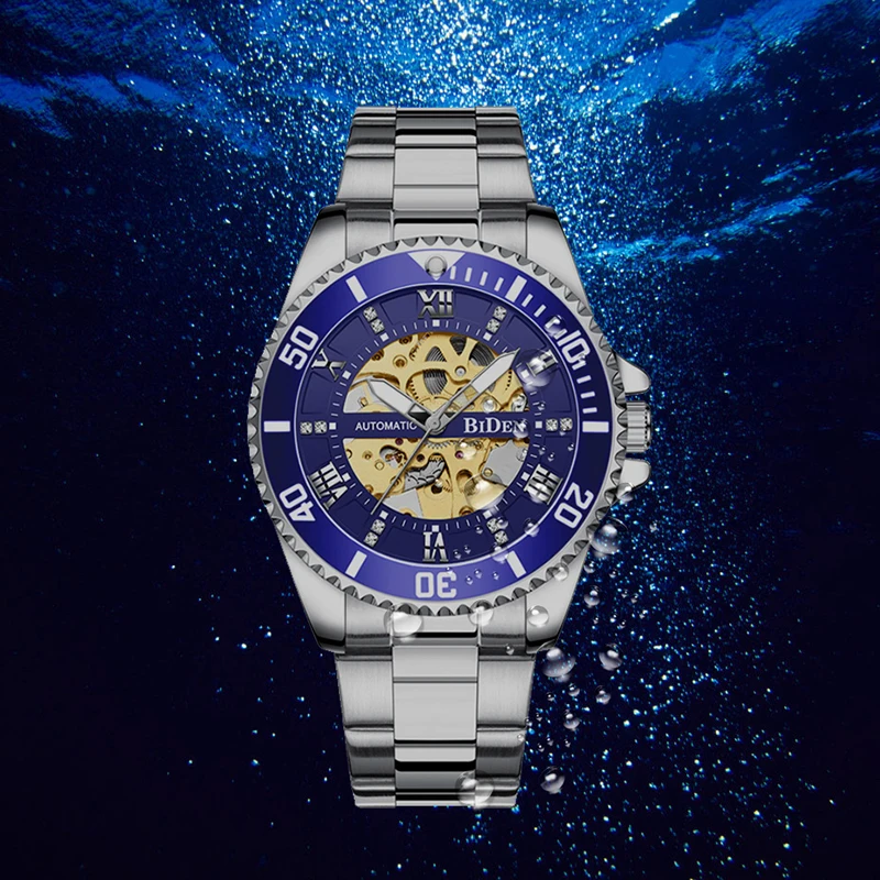 

Luxury Mechanical Watch for Men Automatic Self-winding Wristwatch Waterproof Outdoor Sport Clock Stainless Steel Cool Male Reloj