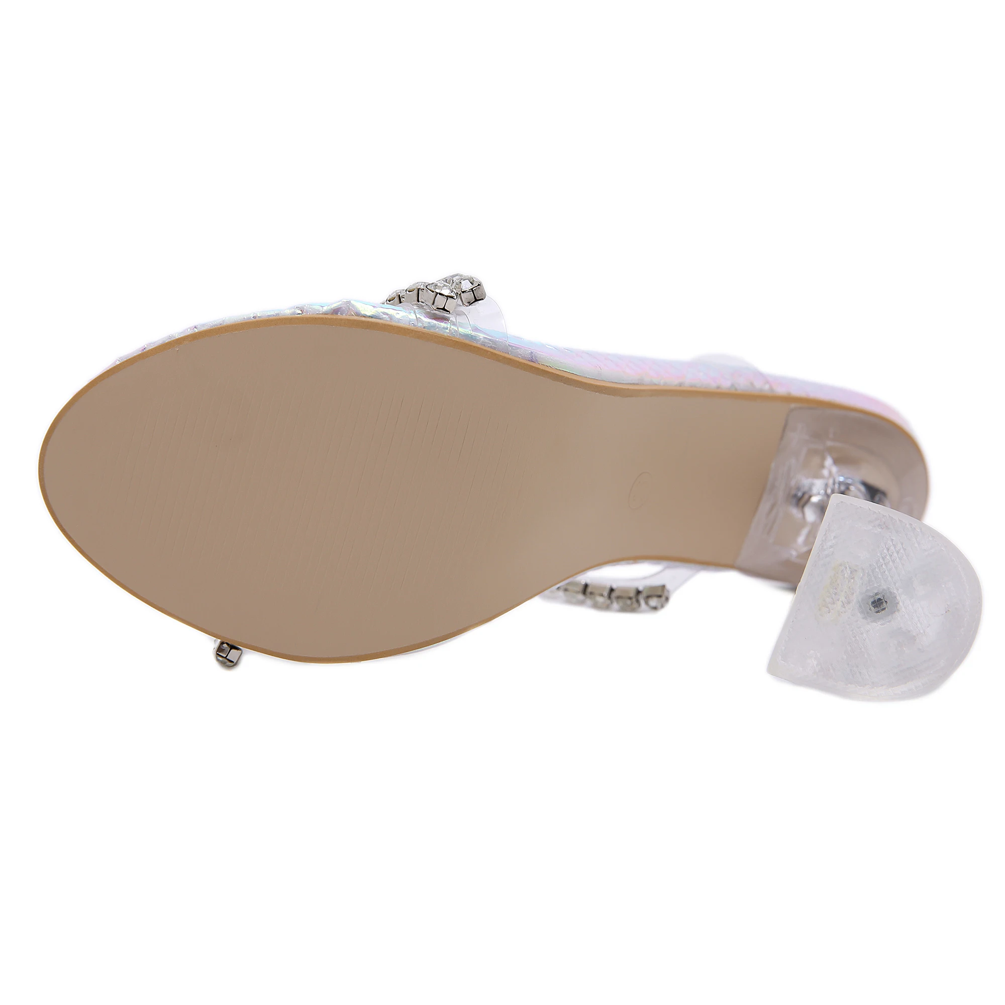 Роскошные стразы Тапочки из ПВХ желе с открытым носком и кристаллами на высоком