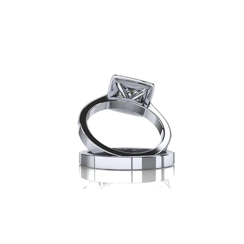 

ANZIW Luxury Solid 925 Sterling Silver Bridal Wedding Rings Sets Princess Cut Best Quality Zircon 2Pcs Halo Women Ring Sets
