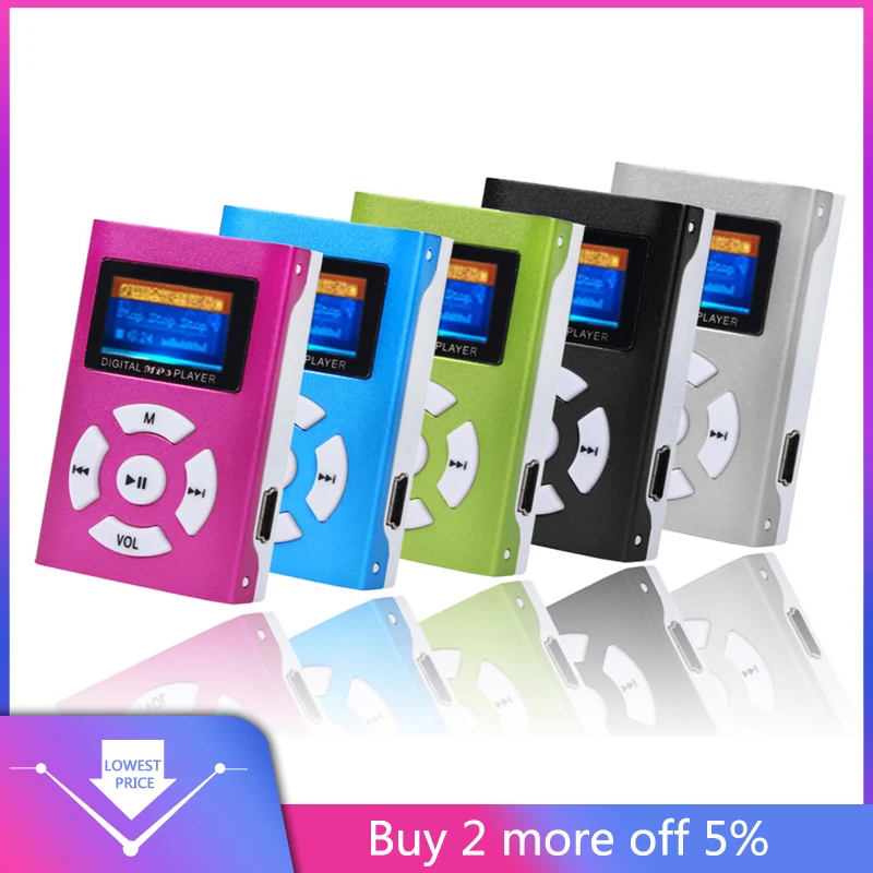 MP3 Музыкальные плееры Спорт Walkman HiFi портативный USB мини MP3 плеер с ЖК-экраном Поддержка 32 ГБ Micro SD TF карта скользкий стильный плеер