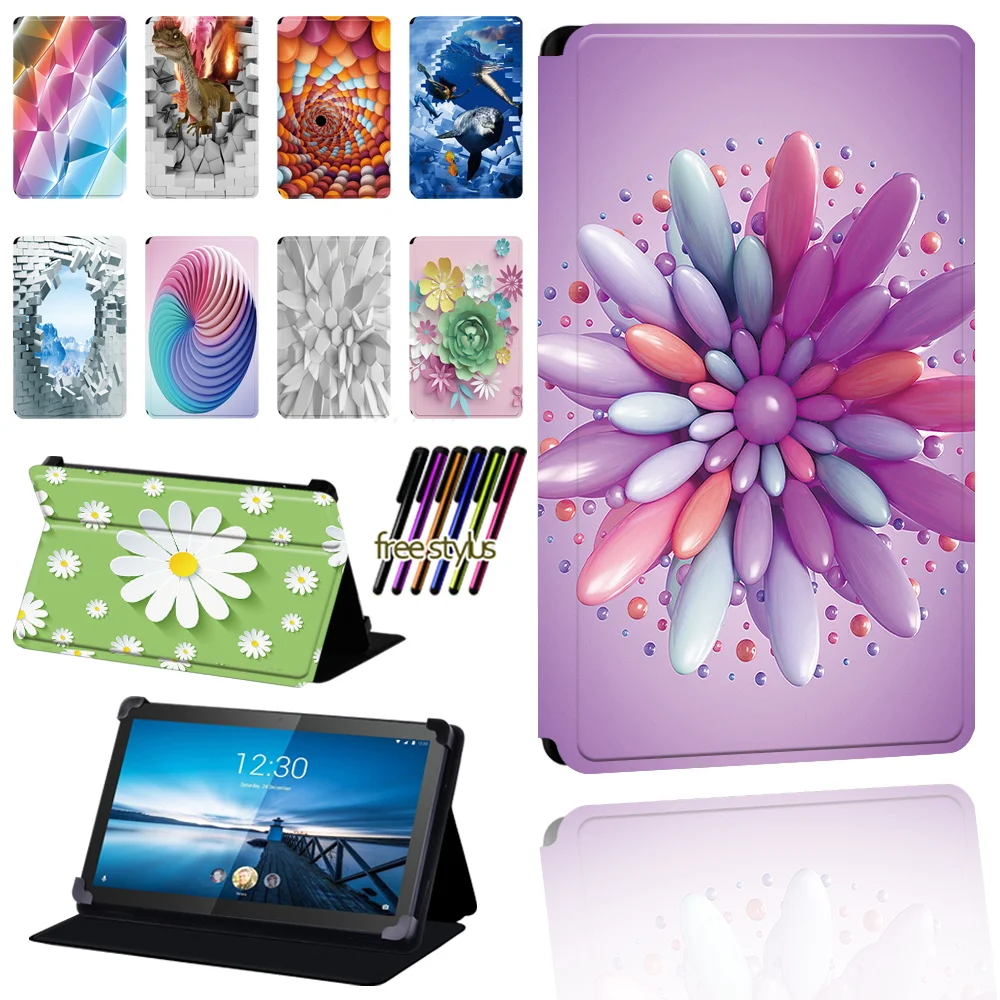 

Tablet Case for Lenovo Smart Tab M8 8" / Tab M10 10.1" Tablet Pu Leather Foldable Protective Case Cover + Pen