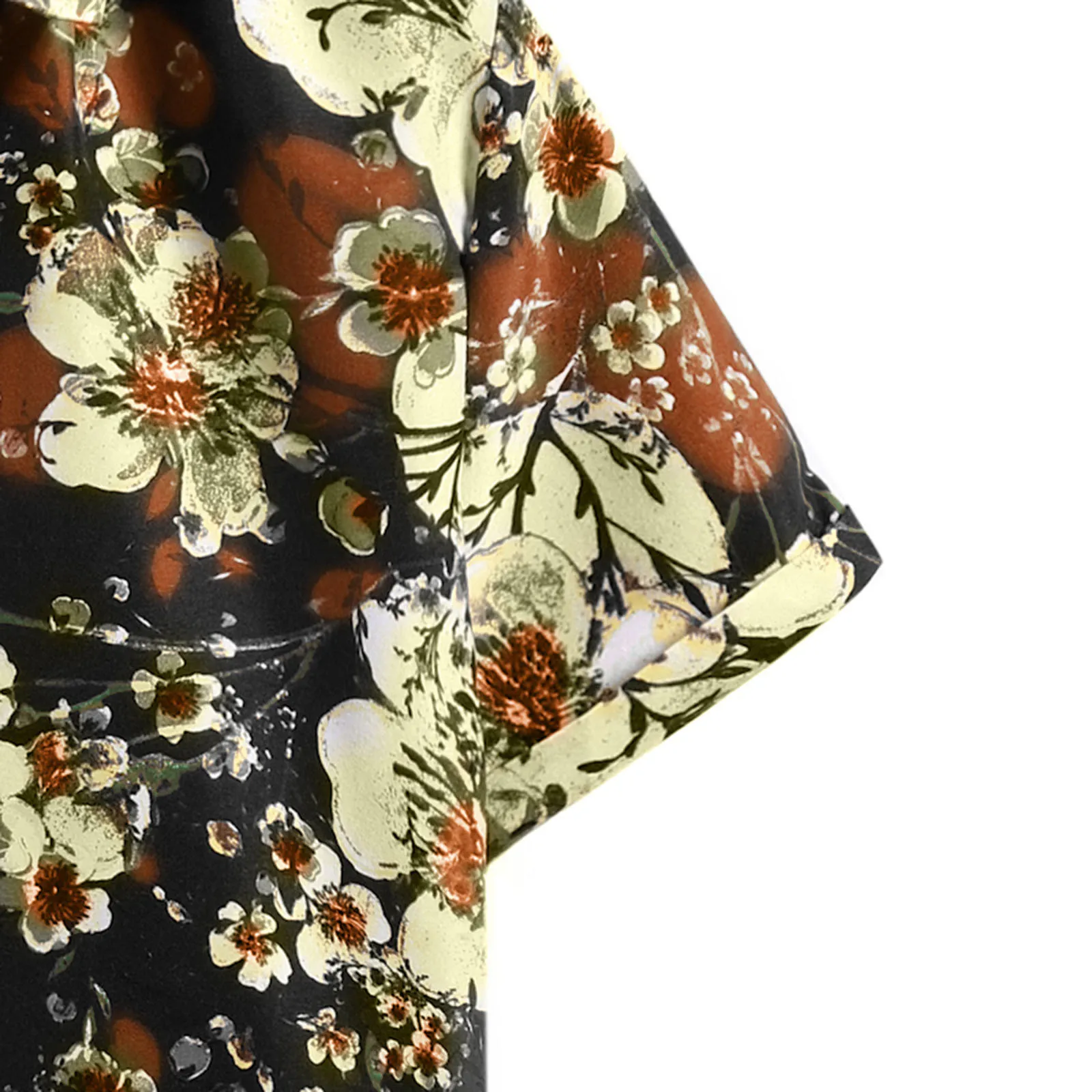 

Men's Oversize Shirt Summer Fashion Casual Hawaiian Flower Print Short Sleeve Shirt Men Clothes T-shirt Tops #35