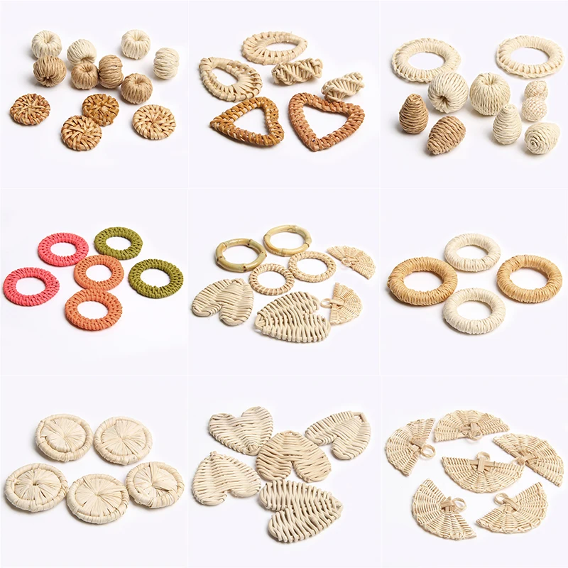 2 шт. 5 10 винтажные геометрические бамбуковые Подвески ручной работы для вязания