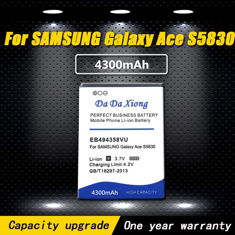 Новый аккумулятор 4300 мАч EB494358VU для Samsung Galaxy Ace 5830 S6802 B7510 i569 i579 i619 S5660 S5670 S5830I S5838 S6102