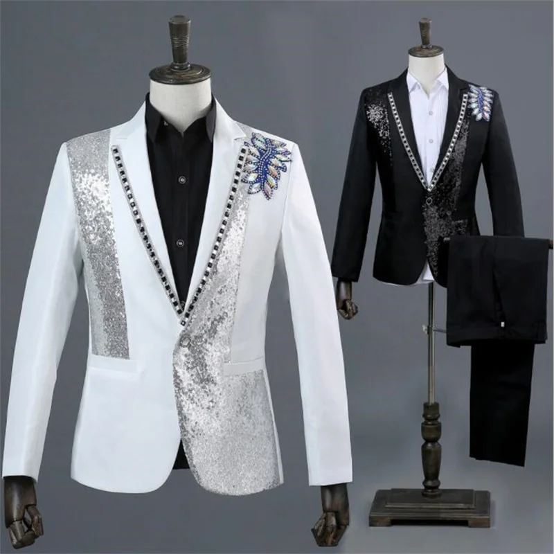 Blazer men formal dress latest coat pant designs marriage suit men photo studio colorful diamond wedding suits for men's white