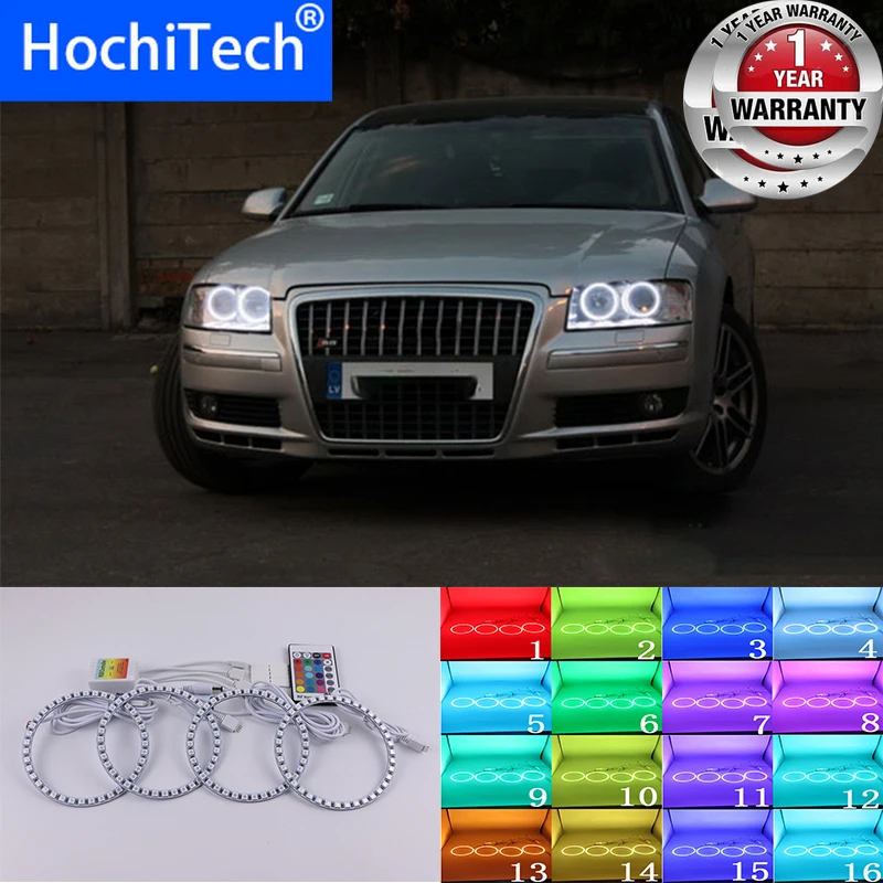 Для Audi A8 S8 2004 2005 2006 2007 2008 2009 высококачественные разноцветные светодиодные фары
