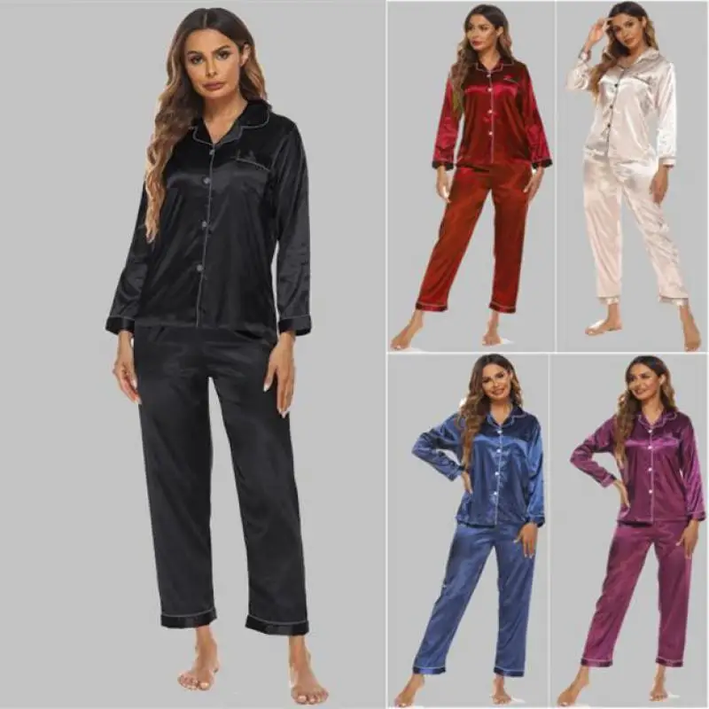 

Lady Rayon Pajamas Suit Nightgown Homewear Sexy Sleep Set Sleepwear Nightwear Bathrobe 2PCS Top&Pants Pyjamas Intimate Lingerie