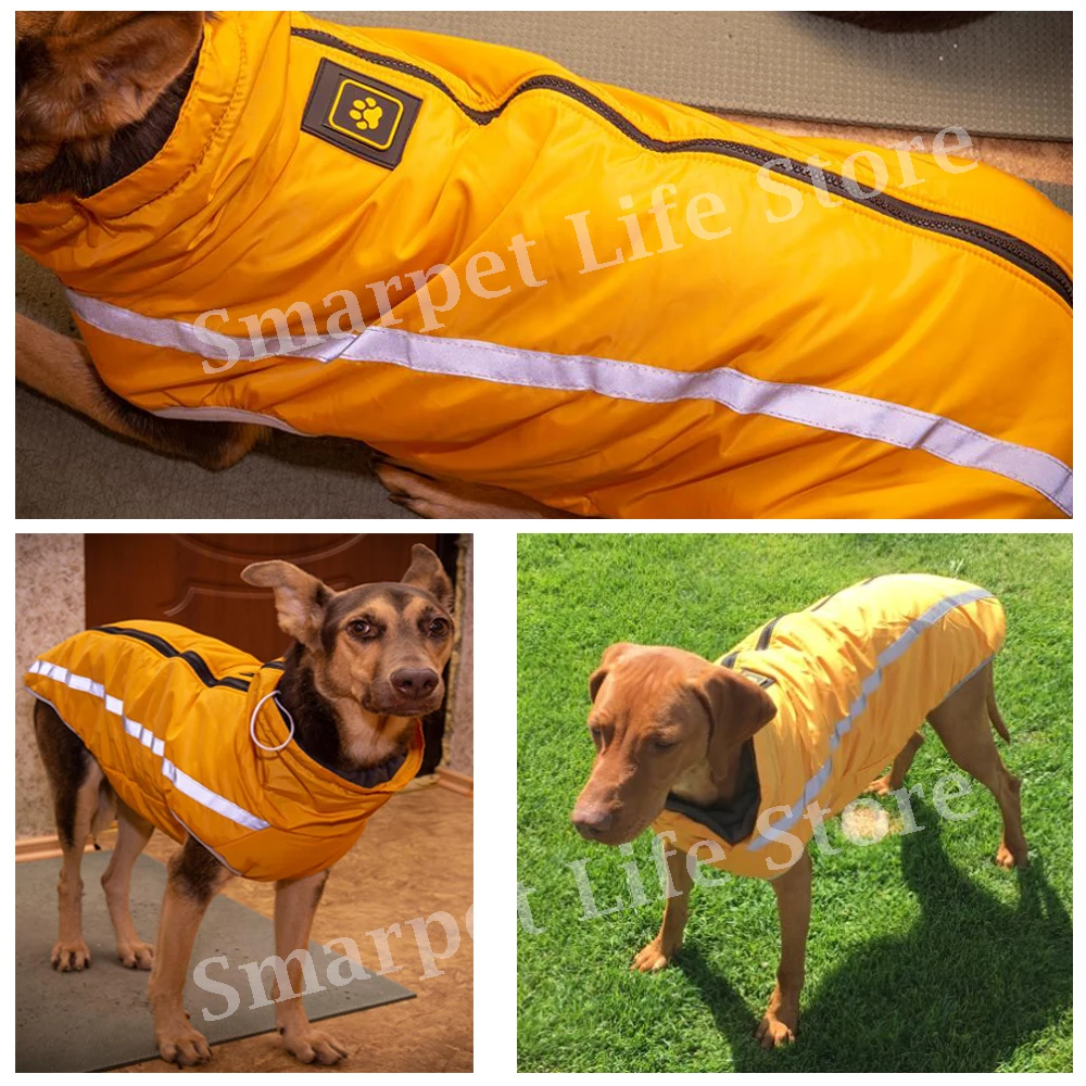 Зимняя одежда для домашних питомцев теплая Светоотражающая куртка пальто