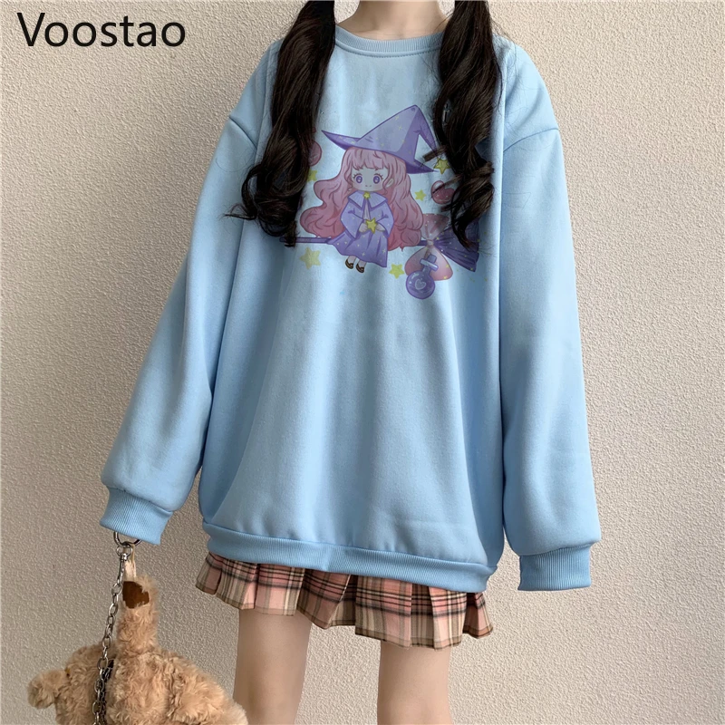 

Женские толстовки в стиле Харадзюку, с круглым вырезом, весна-осень