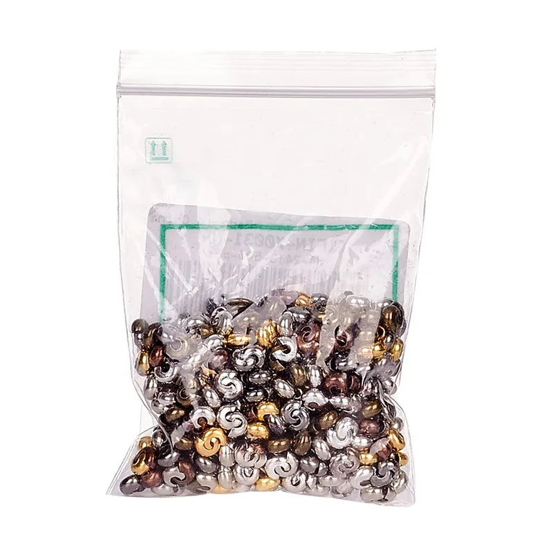 Обжимные бусины из железа 500 шт. 4 мм смешанные цвета для самостоятельного