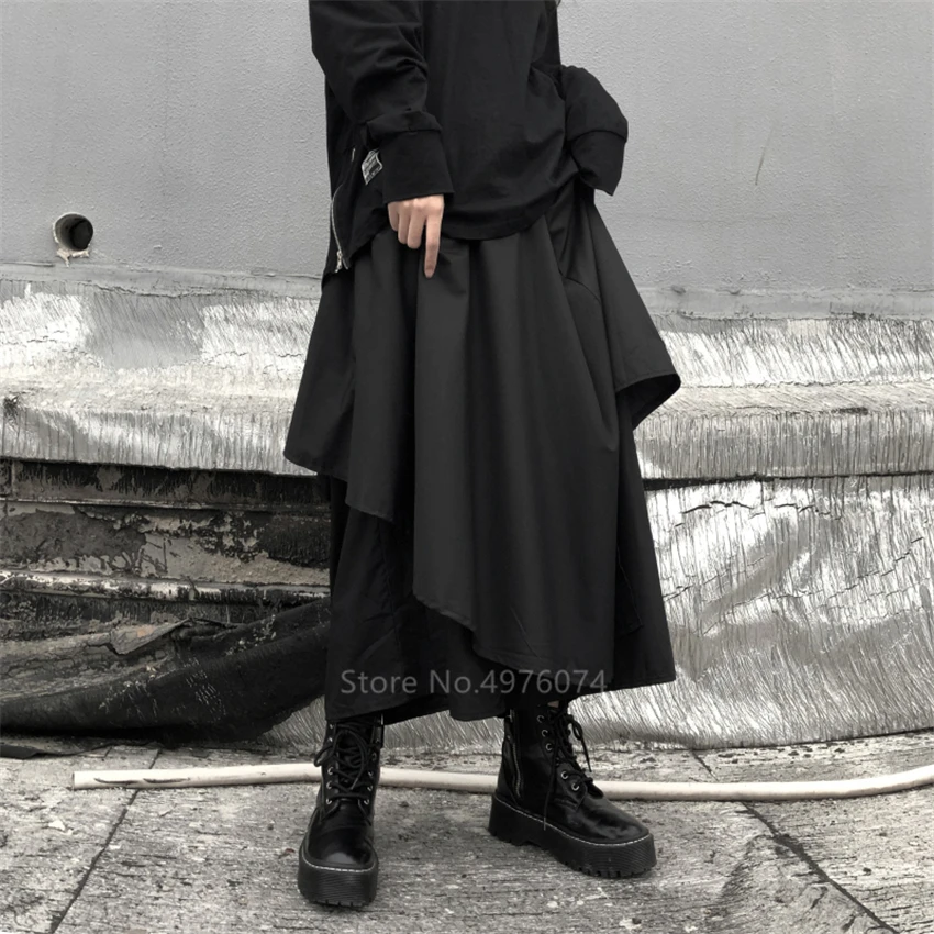 Брюки-кимоно мужские/женские Асимметричные в японском стиле хаори-султанки с