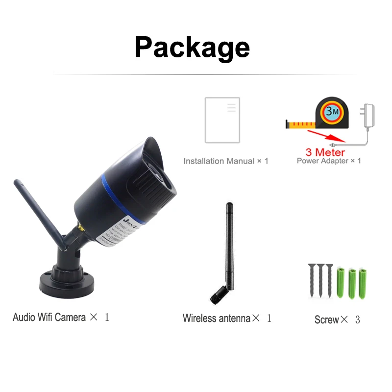 3 м адаптер IP Камера Wi Fi 1080P 960P аудио самера CCTV камеры видеонаблюдения
