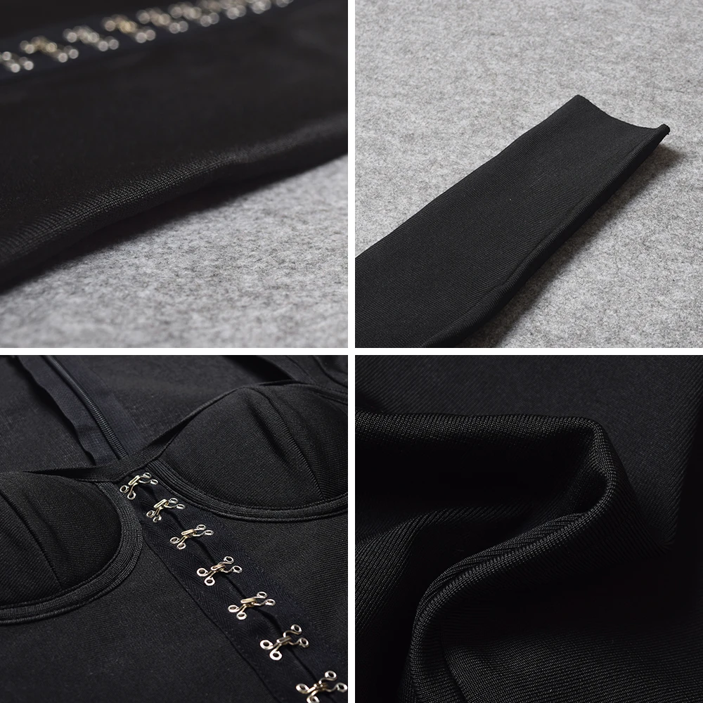 Женское облегающее Платье До Колена черное платье с длинным рукавом новинка 2019 |