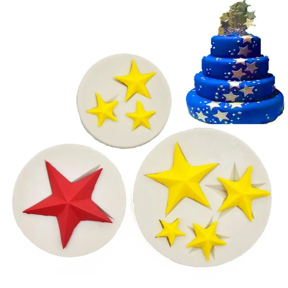 3D звезда Форма силиконовая форма для выпечки в форме цветка выпекания шоколадное