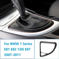 abs carbon fiber interior gear shift control panel cover stickers for bmw 1 series e81 e82 120i e87 2007 2011 car accessories