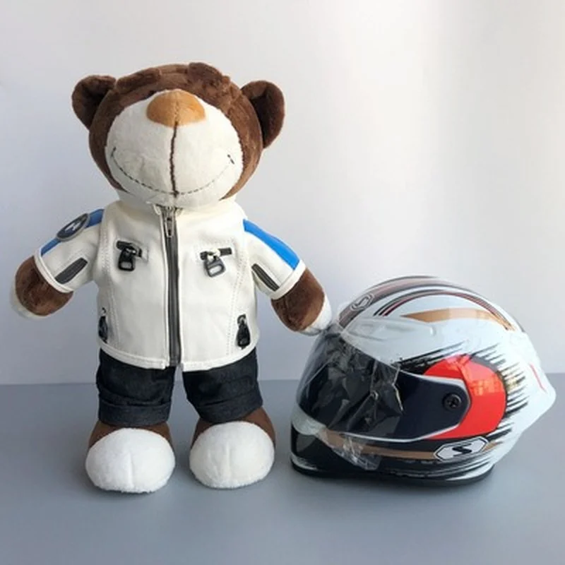 Искусственная кукла ралли мотоцикл медведь шлем модель куклы маленькое