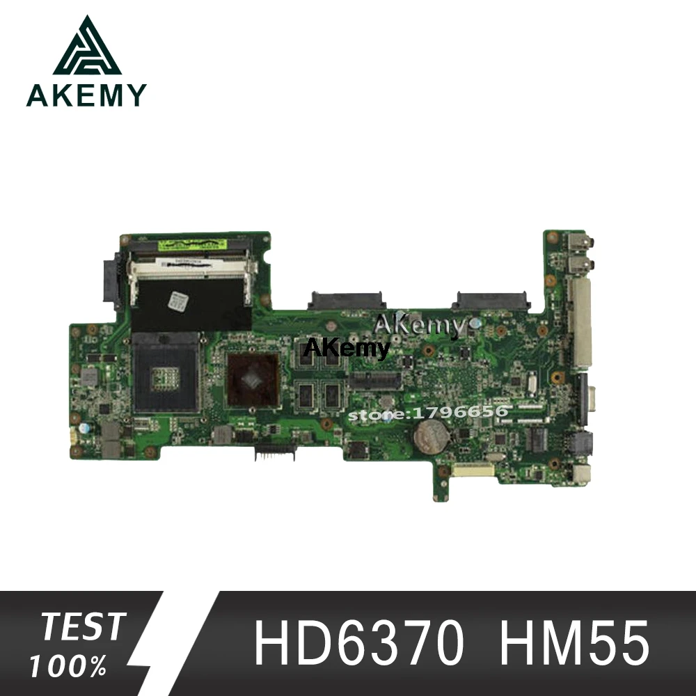 AKemy K72JT Laptop motherboard for ASUS K72JR K72JT K72JU K72J K72 Test original mainboard HD6370 HM55