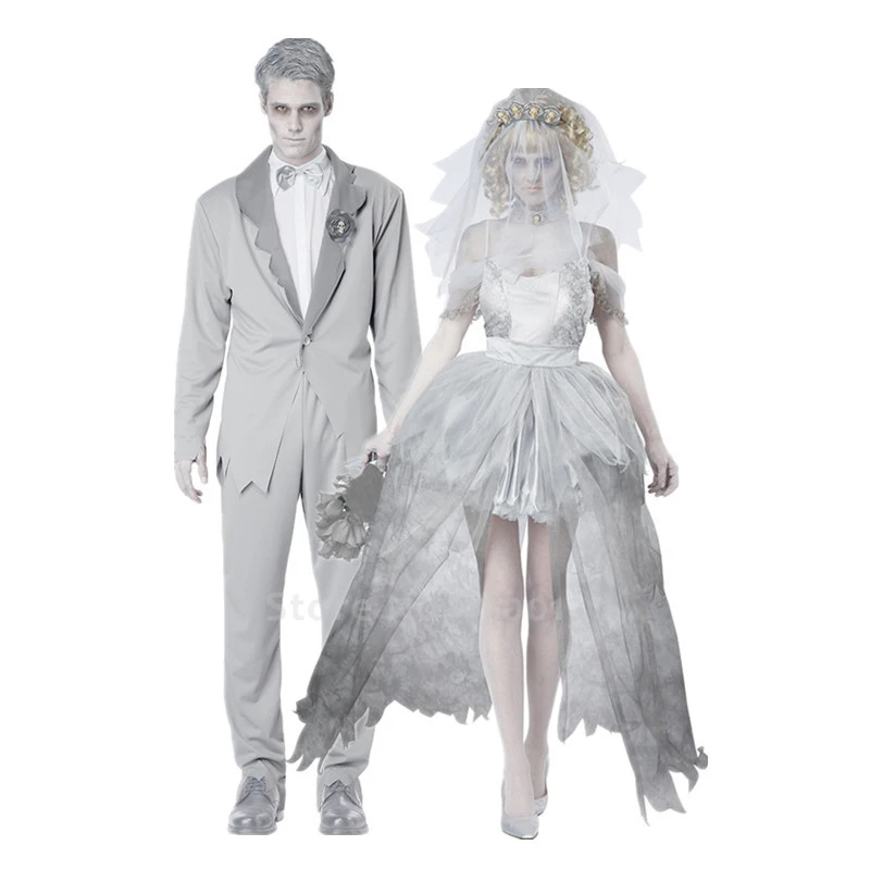 Женский и мужской костюм на Хэллоуин вампира призрака невесты зомби ужаса