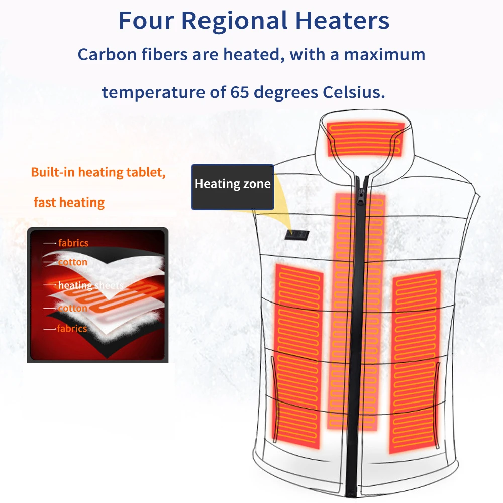 Новый мужской/женский Электрический теплый жилет с высоким горлом USB теплое