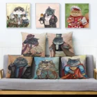 12 видов стилей, с рисунком в виде котиков, чехол для подушки с принтом на заказ размером 45*45 см льняные наволочки диванных подушек Чехлы для дивана наволочка для домашнего декора