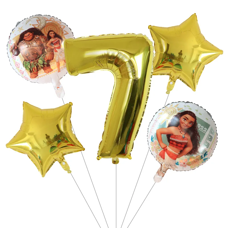 Набор воздушных шаров из фольги океанская принцесса Моана 30 Дюймов 5 шт. | Дом и