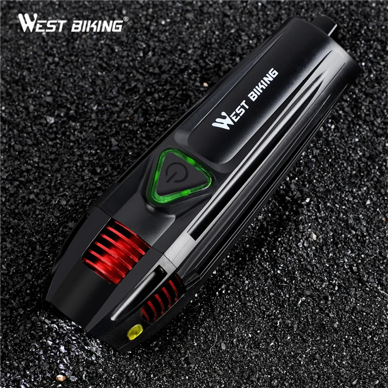 

WEST BIKING Bike Front Light USB Rechargeable Bicycle Flashlight Handlebar LED Headlight Waterproof Cycling Lights for Bike MTB