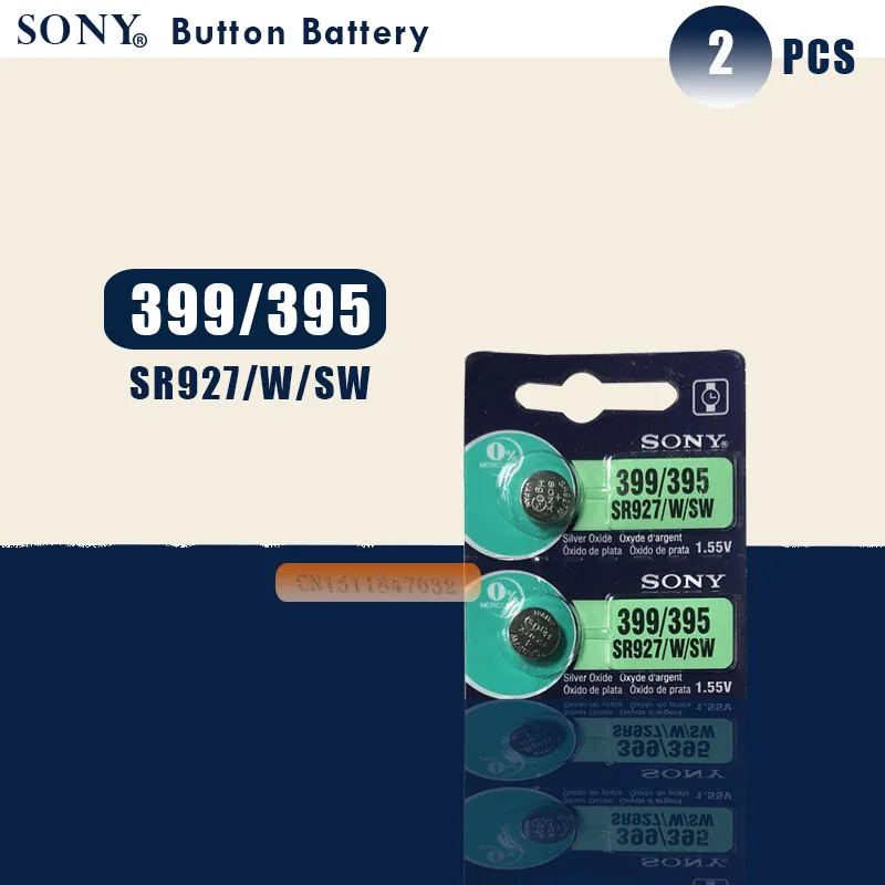 Батарея для часов Sony 2 шт. 100% оригинал 395 SR927SW 1 55 SR927W LR927 AG7 в|Часовые батарейки| |