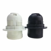 1pcs e27 light bulb base plastic full screw lamp holder pendant socket lampshade ring for e27 light bulb white black 250v 4a