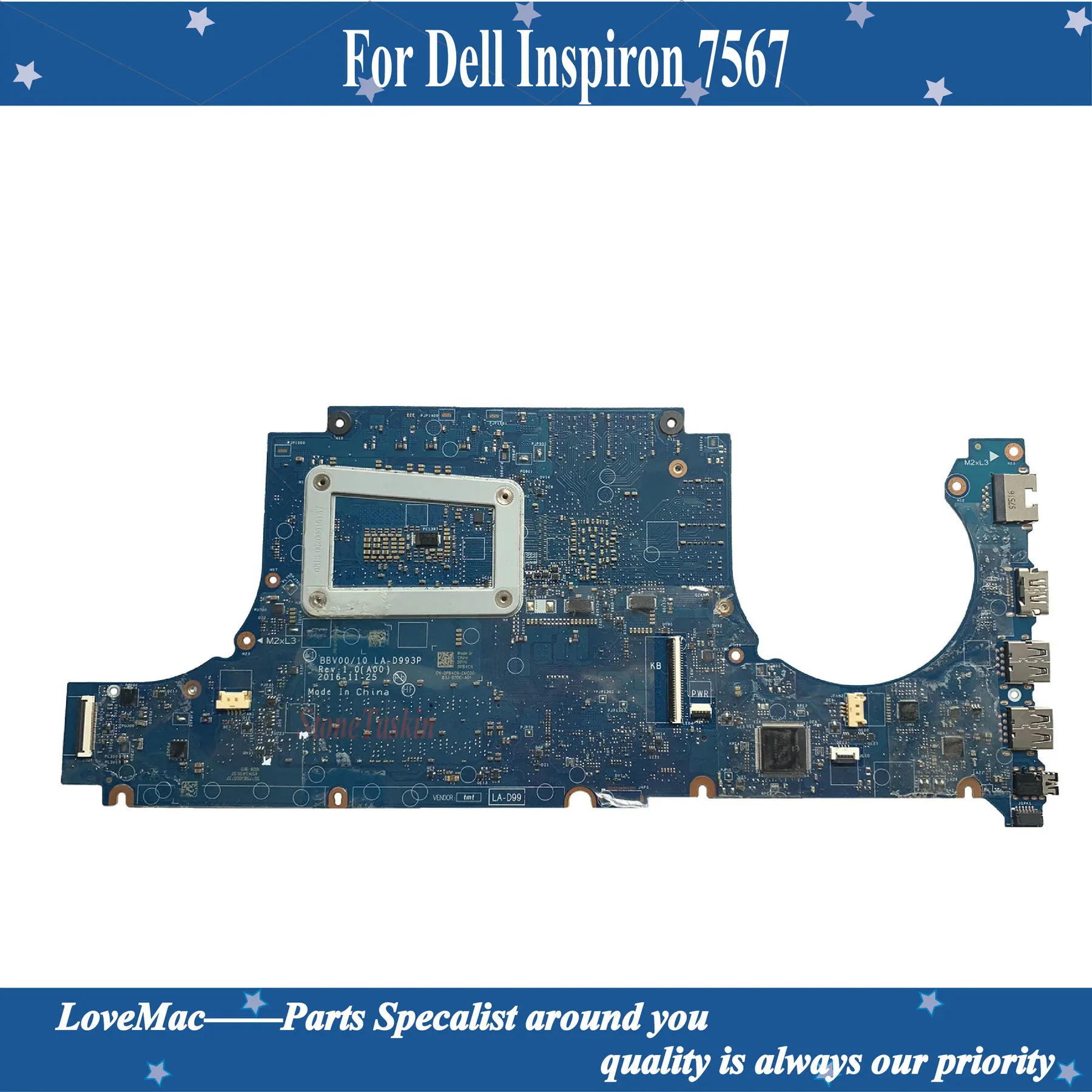 Высокое качество CN-0P84C9 для Dell Inspiron 7567 Материнская плата ноутбука BBV00/10 LA-D993P SR23Q