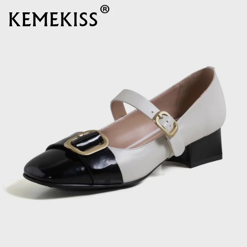 

KemeKiss New Women Flat Shoes Metal Buck Shine Women Shoes Fashion Classic Party Shoes Vacation Women Footwear Size 34-43