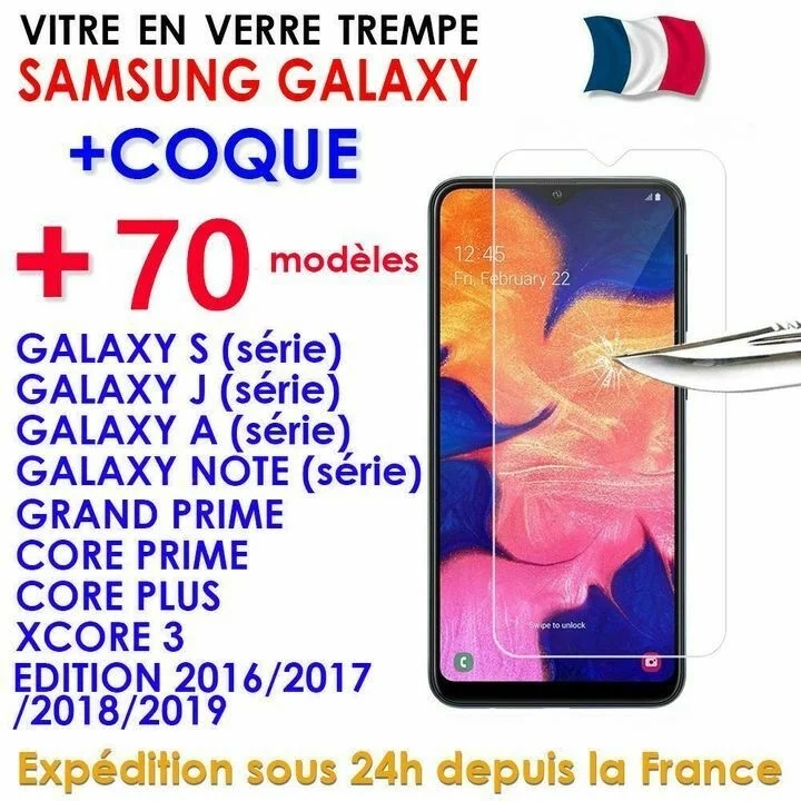 

Antichoc Coque + Vitre Verre Trempé For Galaxy A70/a40/a50/a10/a20/s10/s9/s8/note 10