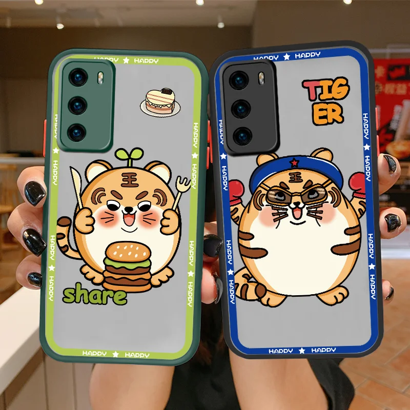 

Boxing Tiger Liquid Silicone Case For Huawei P40 P50 P30 P20 Pro Lite Mate 40 30 20 Pro Lite Nova 5t Y7A Shockproof Phone Cover