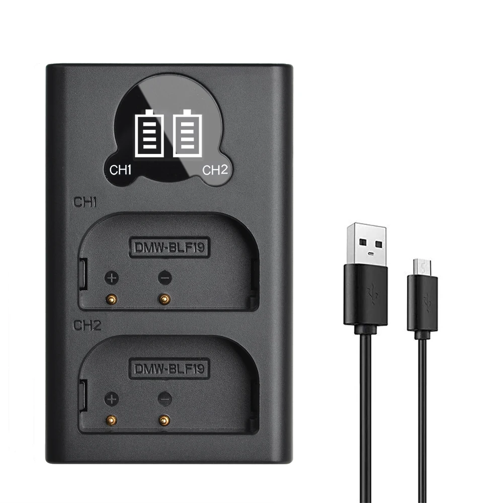 Двойное зарядное устройство со светодиодной подсветкой для камеры|Зарядные