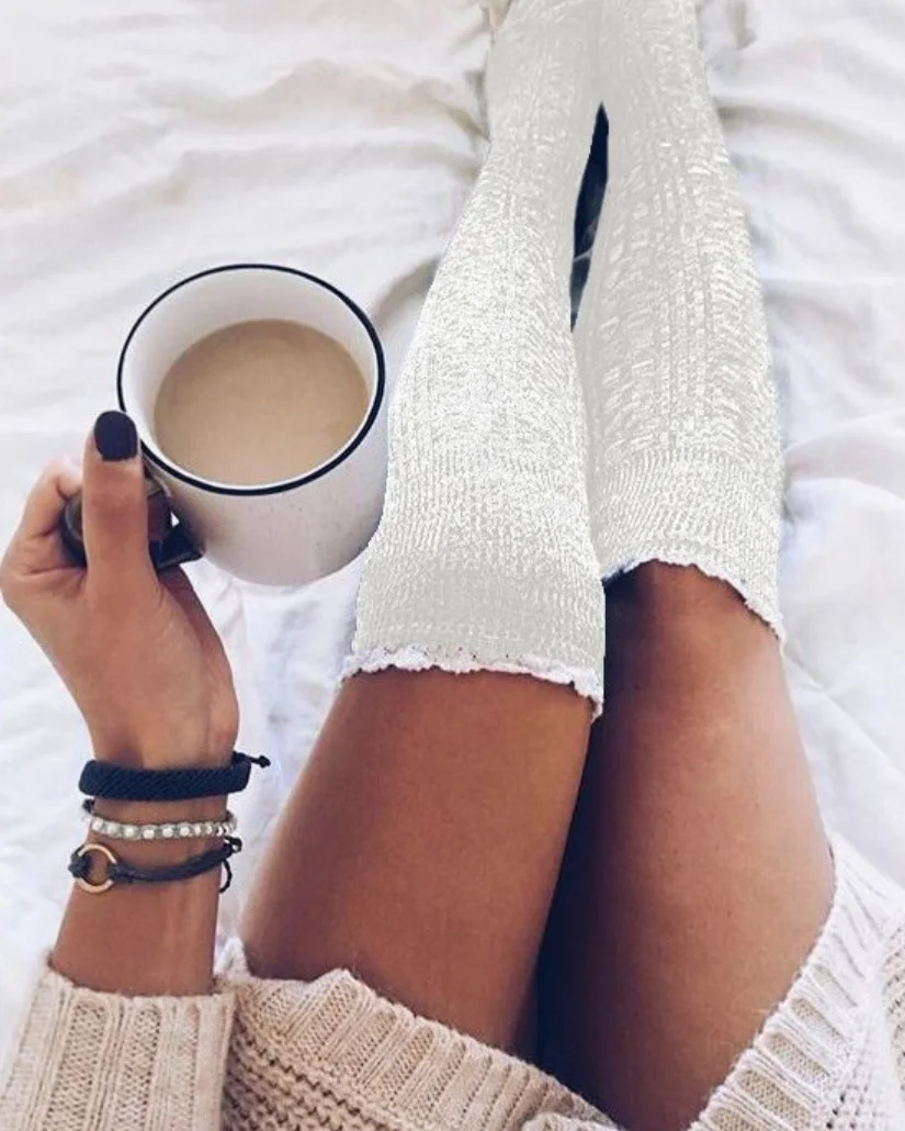 Носки забавные женские носки кружевные длинные хлопковые повседневные модные