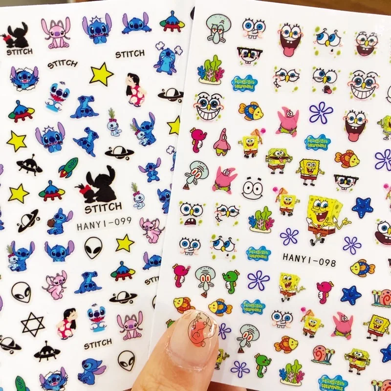 

1 sheet 3D Nail Stickers Cartoon Nail Art Stickers Decal Template diy nail tool decorations