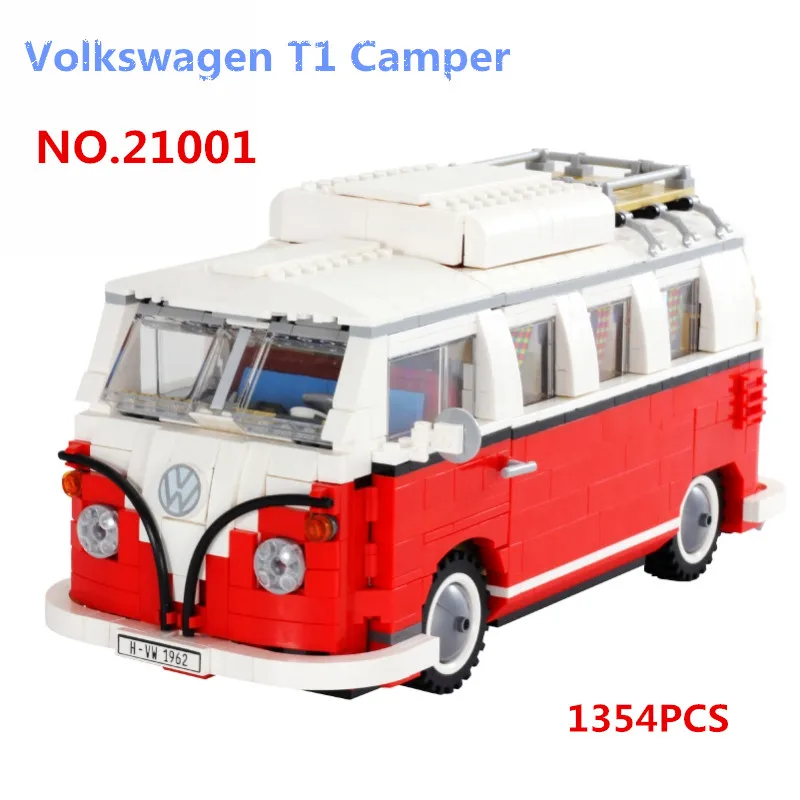 21001 Volkswagen T1 Camper 21002 MINI Cooper 21003 Beetle блоки кирпичи игрушки совместимые 10220 10252 10242
