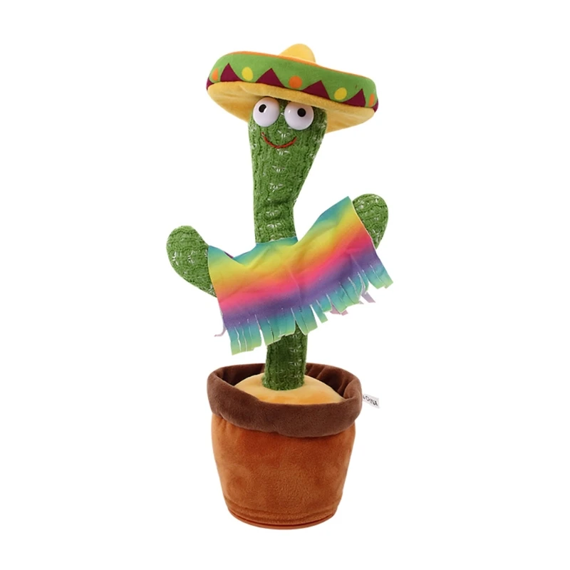 

124D 30cm/12inch Anti-Anxiety Doll Electric Cactus Plush Toy Birthday Gift Interactive Soft Realistic Cactus Dancing Cactus
