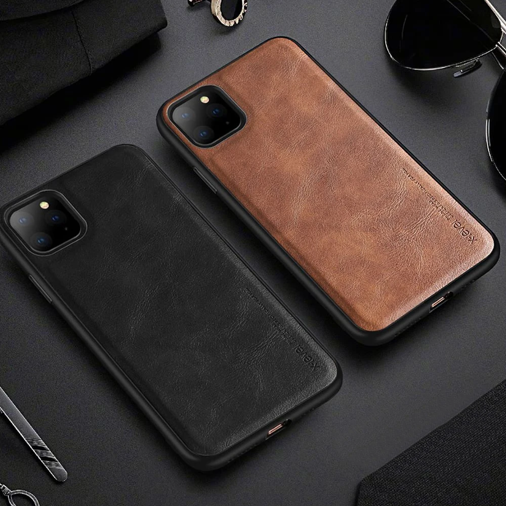 Чехол-накладка для iPhone 11 Pro X Xr Xs 6 6S 7 8 Plus SE2 12 Max Mini кожаный | Мобильные телефоны и