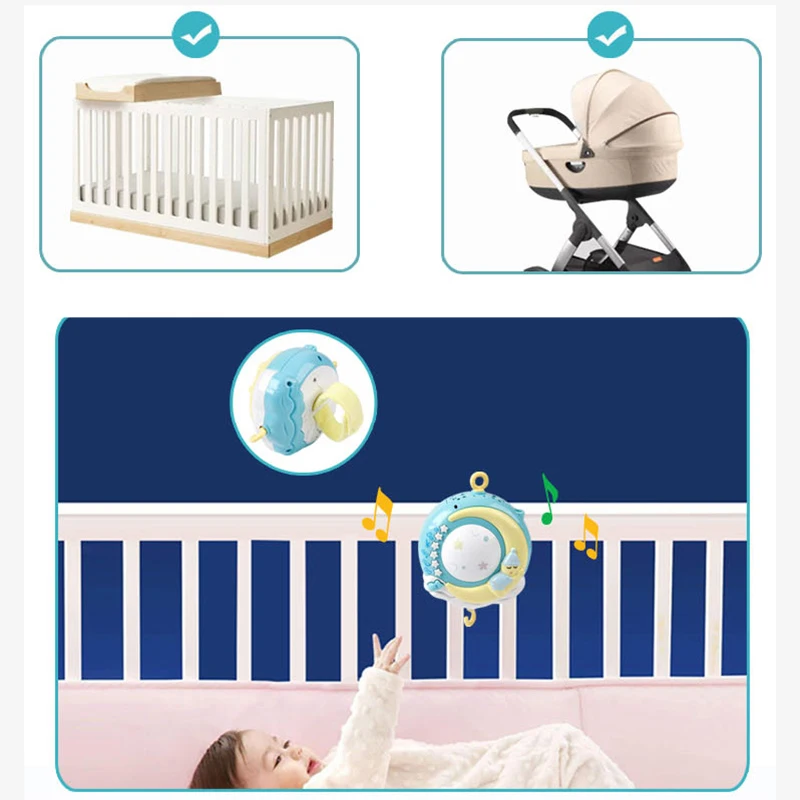 Мобиль для детской кроватки Детская Музыкальная шкатулка с держателем Мягкая