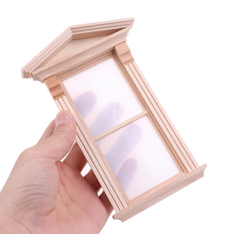 

1PC 1/12 Dollhouse Miniature Wooden Window 10.7 * 3 * 15.5cm DIY Accessory Pretend to Play Accessories