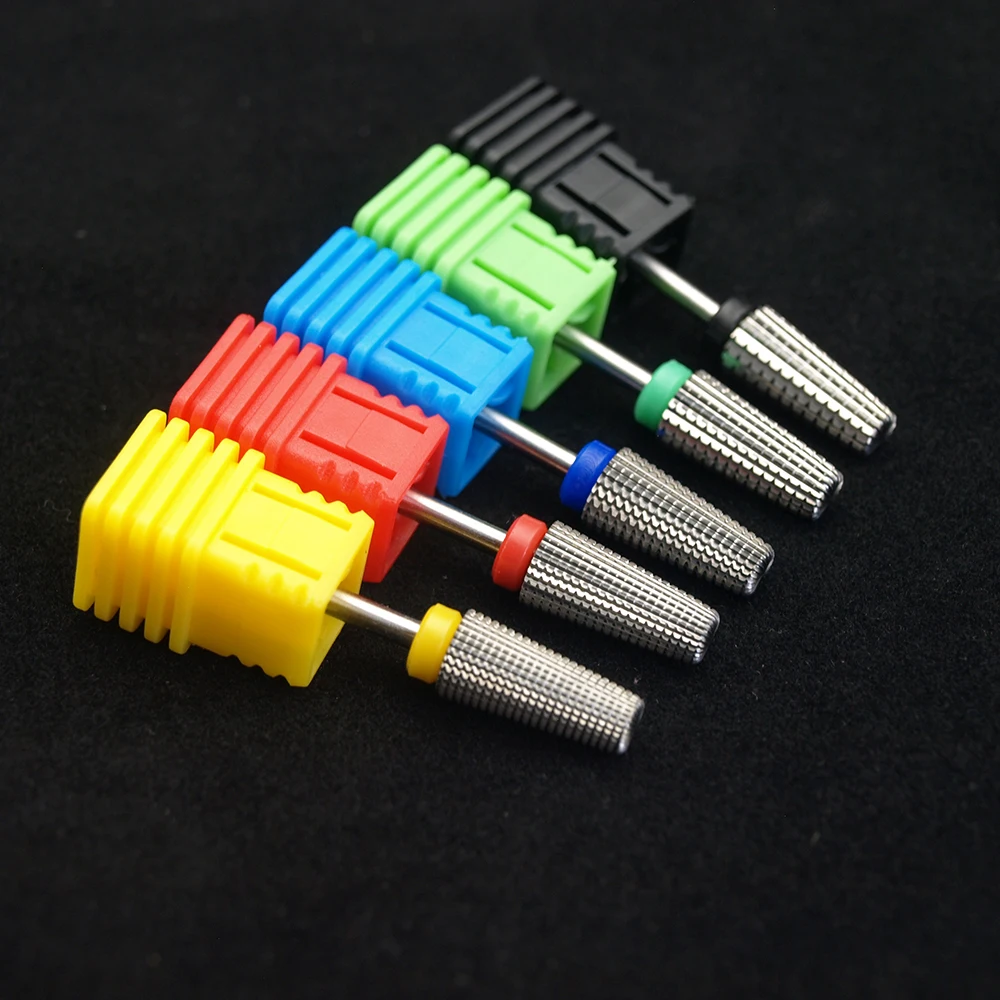 Твердосплавное вольфрамовое сверло для ногтей 5 в 1 прямое конической формы